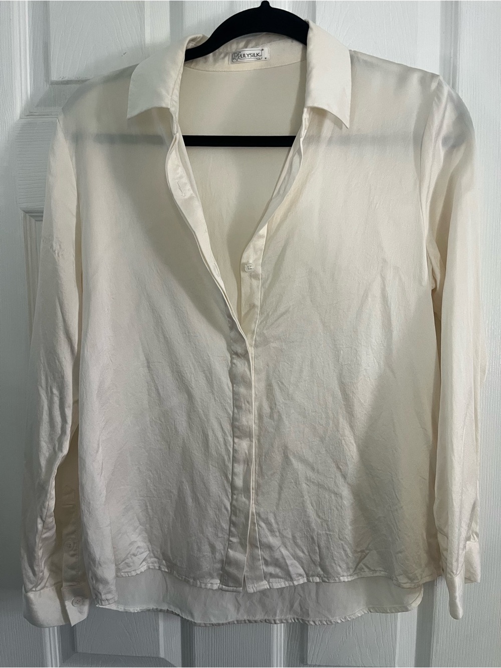 Lily Silk cream silk button down